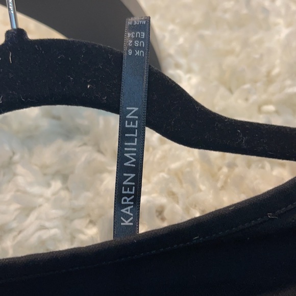 ✨ KAREN MILLEN BLACK 3/4 SLEEVE TOP Size 2 ✨ - Picture 4 of 4